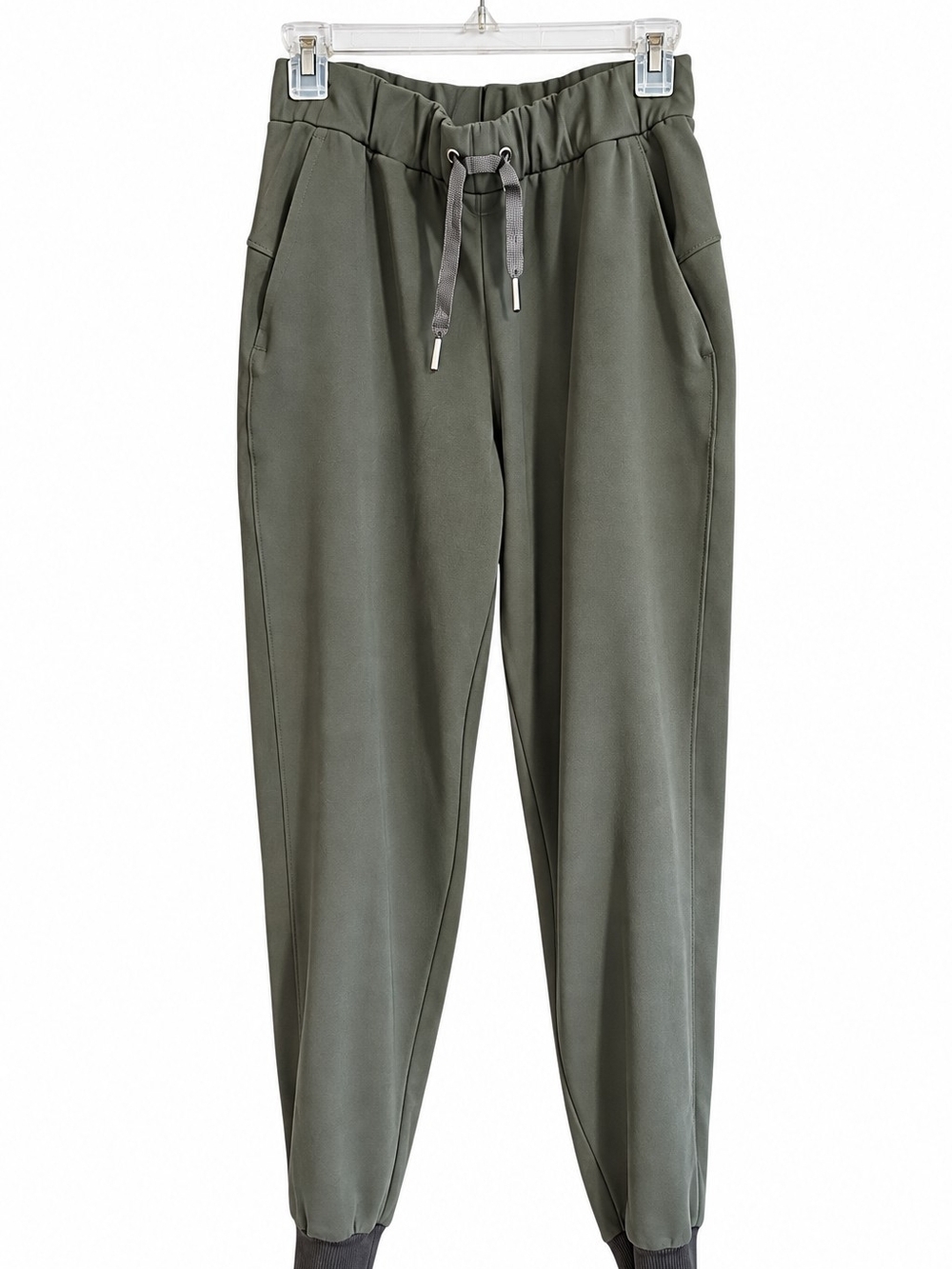 Lululemon Women's Olive Green Drawstring Jogger Pants Elastic Waist Cuffed Hem